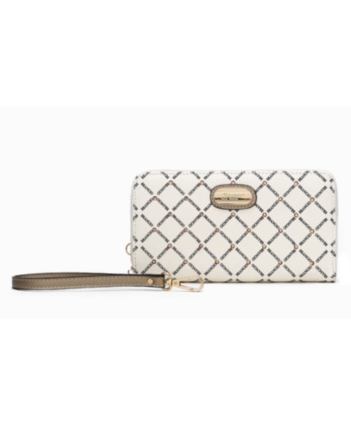 Brangio Italy Stylish Monogram Zippered Wristlet Wallet
