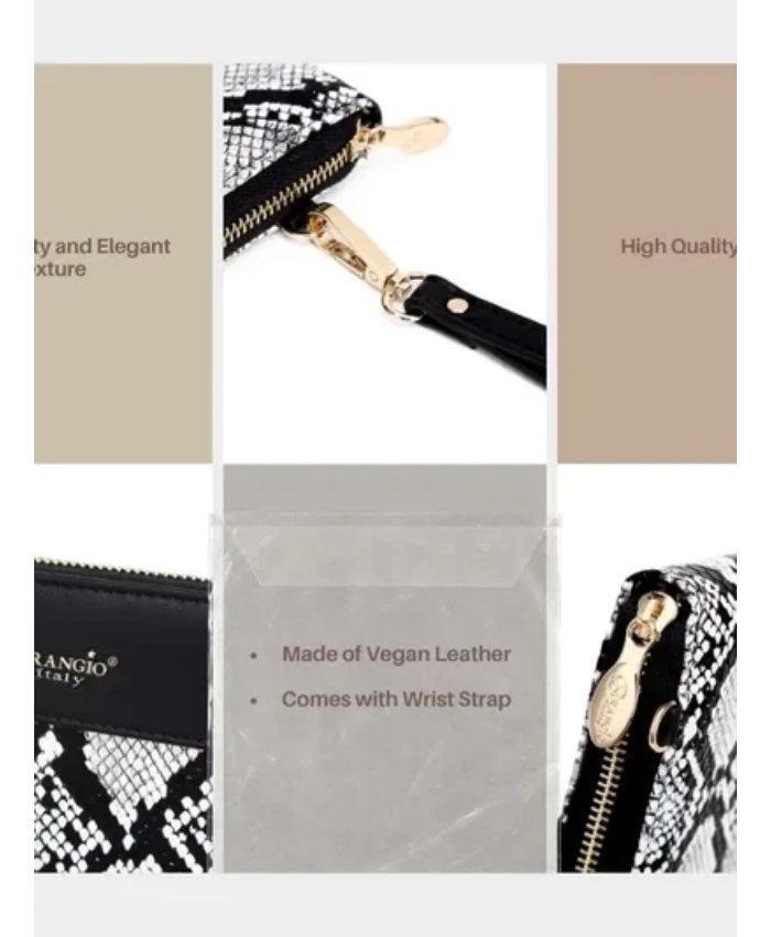 Brangio Italy Elegant Print Zippered Wristle Wallet