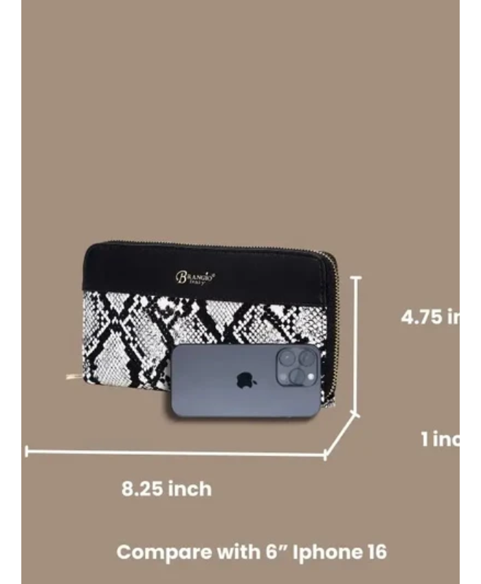 Brangio Italy Elegant Print Zippered Wristle Wallet