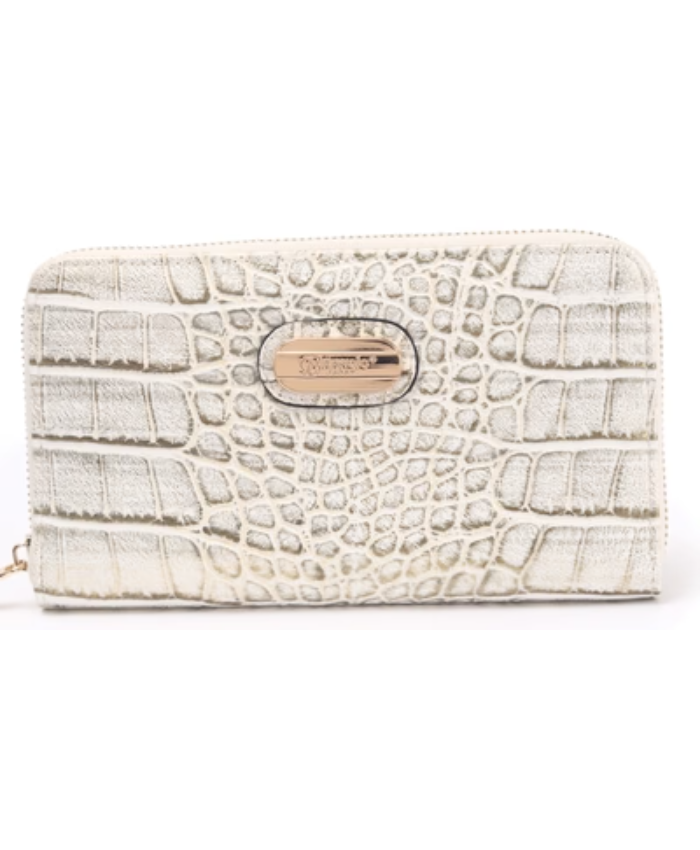 Brangio Italy Elegant Croc-Embossed Zippered Around Wallet
