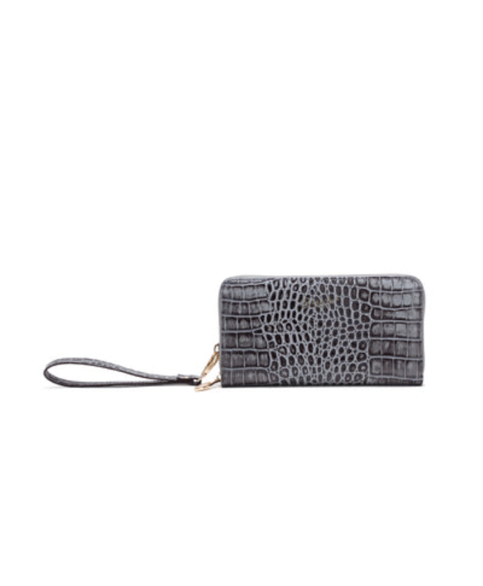Brangio Italy Croc Luxe Zippered Around Wristlet Wallet