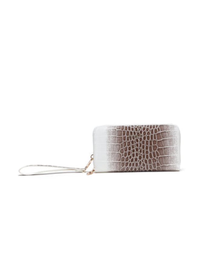 Brangio Italy Croc Luxe Zippered Around Wristlet Wallet