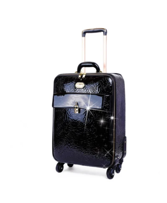 Brangio Italy Luxury Floral Embossed Wheeled Carry-On Luggag