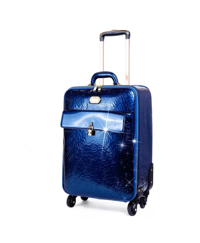 Brangio Italy Luxury Floral Embossed Wheeled Carry-On Luggag