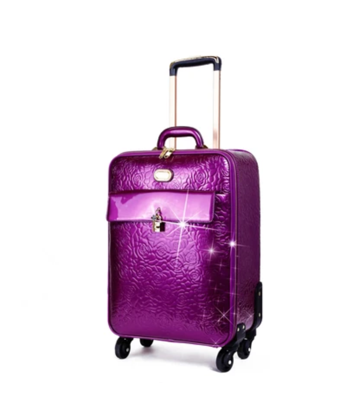 Brangio Italy Luxury Floral Embossed Wheeled Carry-On Luggag